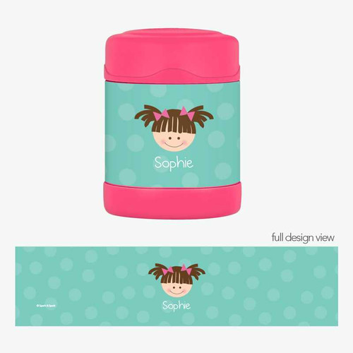 Just Like Me Girl Aqua Kids Thermos Food Jar