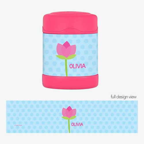cute tulip personalized thermos food jar for kids