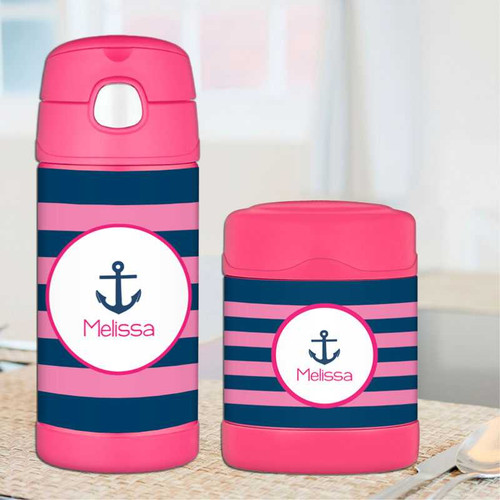 Let's Sail Pink Thermos Food Jar