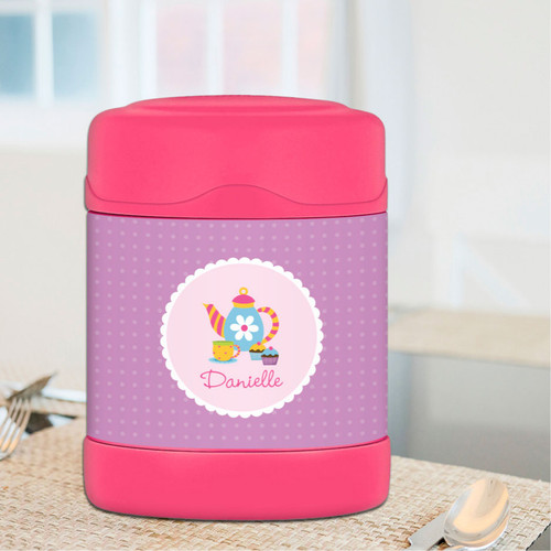 tea time personalized thermos food jar for kids