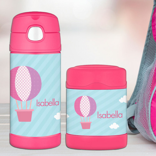 Pink Hot Air Balloon Thermos Food Jar