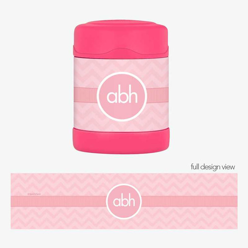 Initials on Chevron Thermos Food Jar