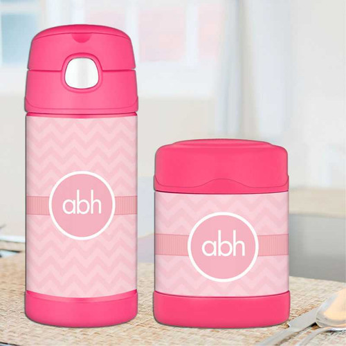 Initials on Chevron Thermos Food Jar
