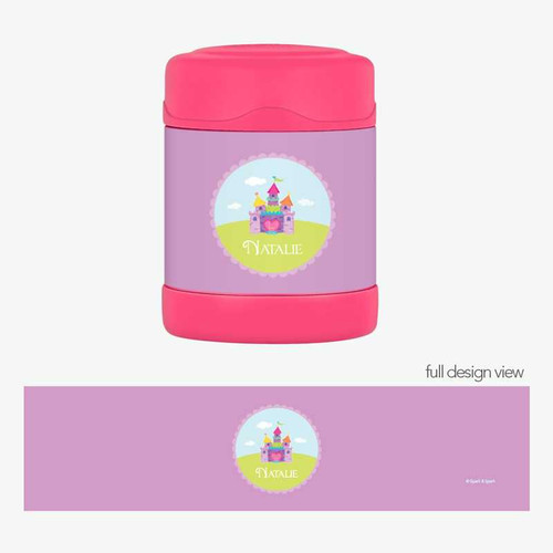 Pretty Heart Castle Thermos Food Jar