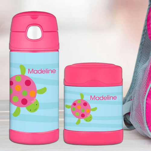 Swimming Pink Turtle Thermos Food Jar