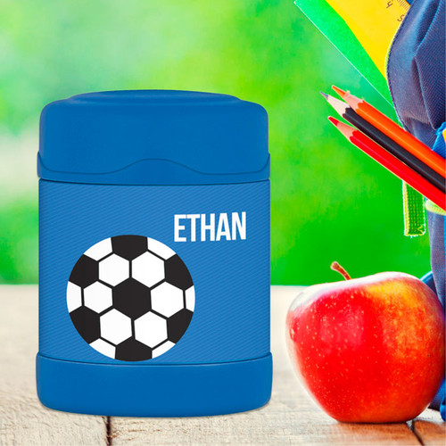 soccer fan personalized thermos food jar for kids