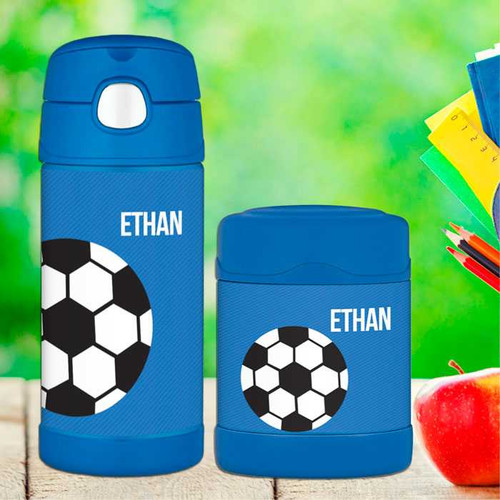 Soccer Fan Blue Thermos Food Jar