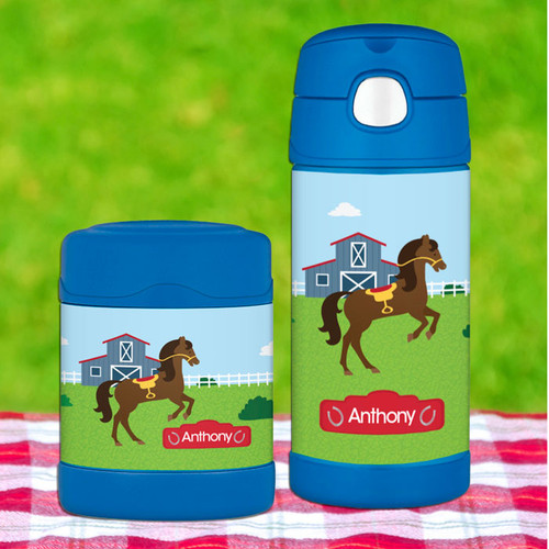 Cute Race Horse Thermos Food Jar