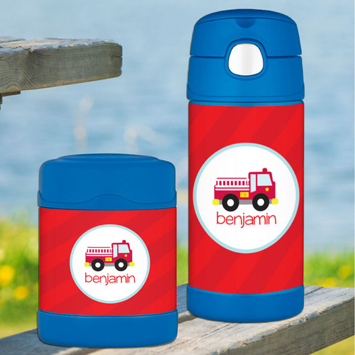 Cute Little Fire Truck Thermos Food Jar