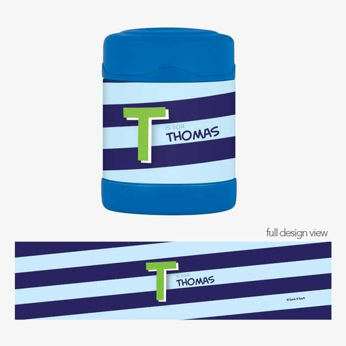 Brilliant Initial Blue Thermos Food Jar