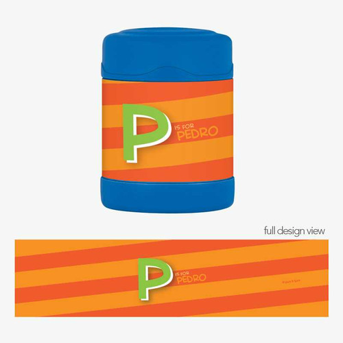 Brilliant Initial Orange Thermos Food Jar