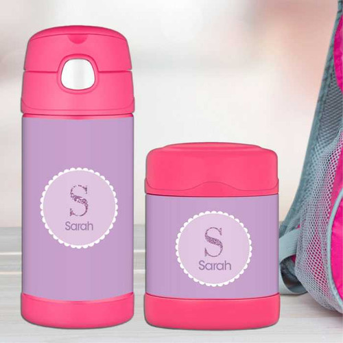 A Shiny Purple Letter Thermos Food Jar