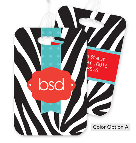 Black Zebralicious Bag Tag