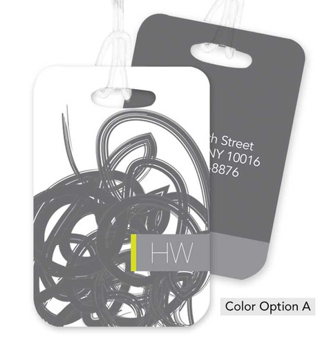 Grey Urban Graffiti Bag Tag