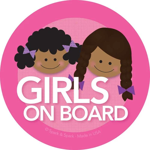 Baby in Car Sticker w African American Girls | Spark & Spark