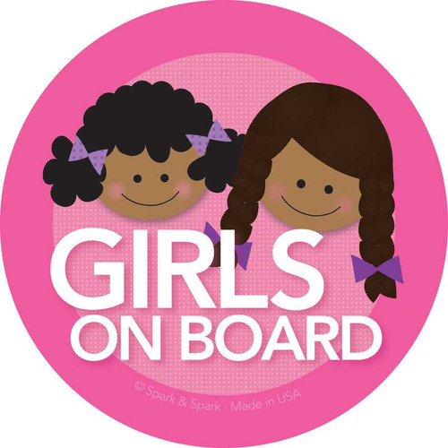 Baby in Car Sticker w African American Girls | Spark & Spark