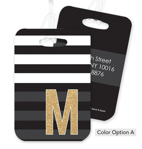 Modern Initial Bag Tag