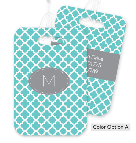 Quatrefoil Beauty Bag Tag