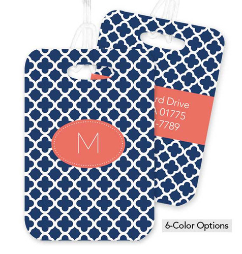 Quatrefoil Beauty Bag Tag