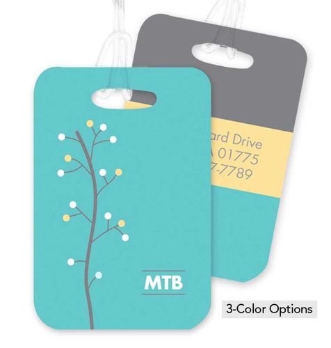 Yellow Modern Thin Tree Bag Tag