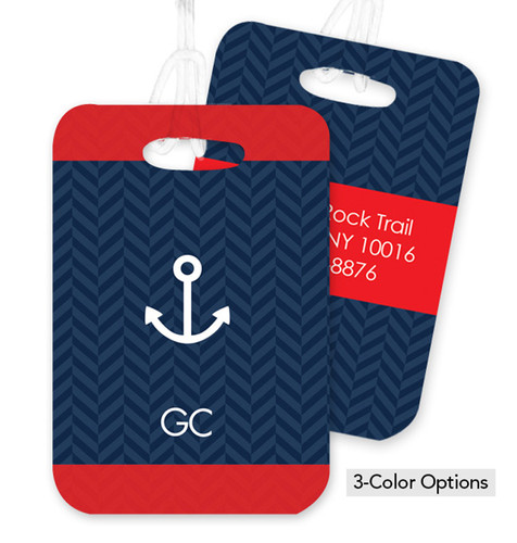 Small White Anchor Bag Tag