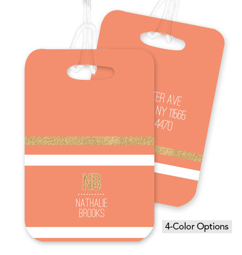 Black and Gold Bars Bag Tag