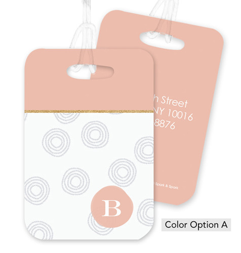 Blue Spinning Circles Bag Tag