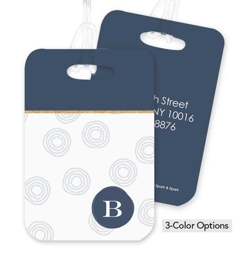 Blue Spinning Circles Bag Tag