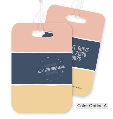 Pink Solid Wave Colors Bag Tag