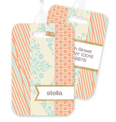 Orange Tapestries Bag Tag