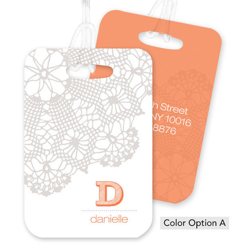 Grey Bold Embroidery Bag Tag