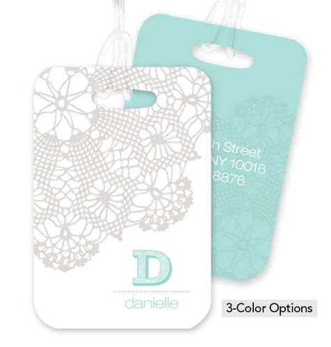 Grey Bold Embroidery Bag Tag