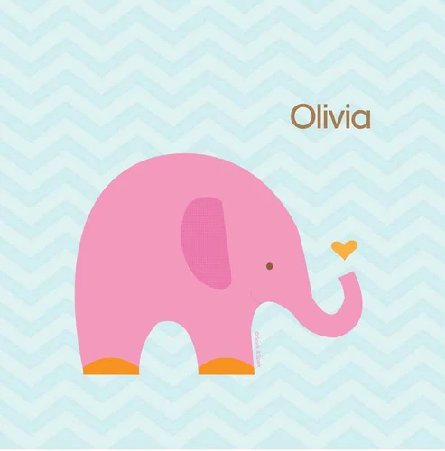 Sweet Pink Elephant Shower Curtain