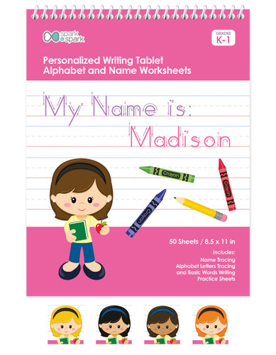 Personalized English Writing Books for Girls