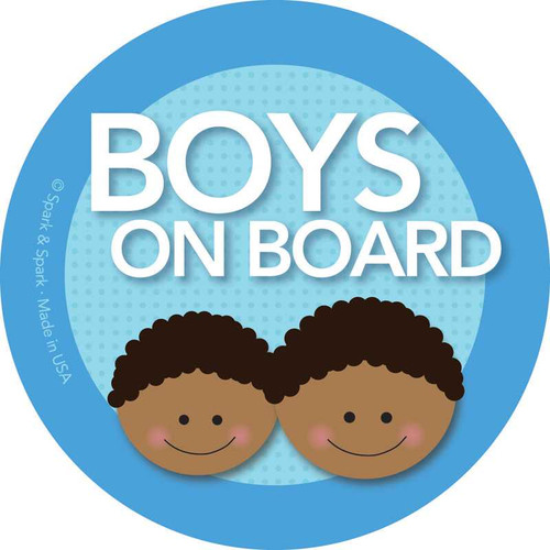 Cool Baby On Board Sticker w African American Boys | Spark