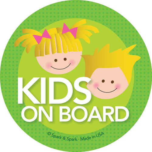 Baby On Board Car Decal with Blonde Brother & Sister | Spark & Spark