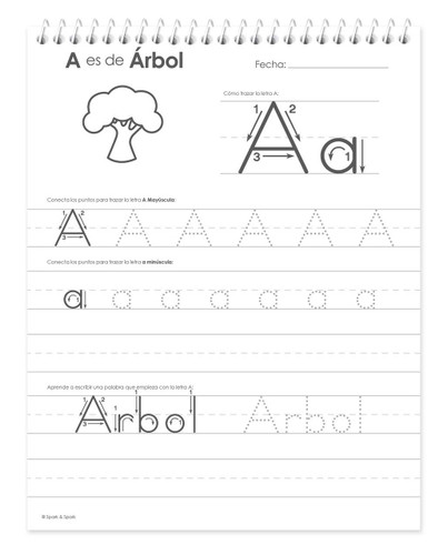 Spanish Vertical Writing Book For Girls