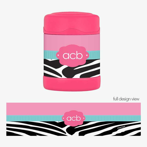 Zebra and Pink Thermos Food Jar