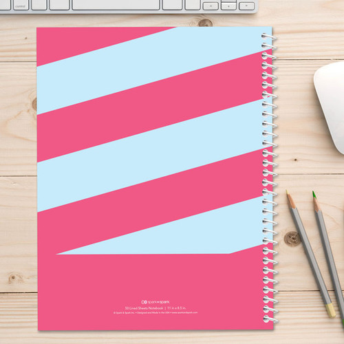 Double Initial Stripes Blue Kids Notebook