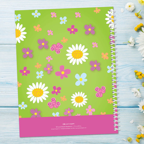 Field of Flowers Green Notebook