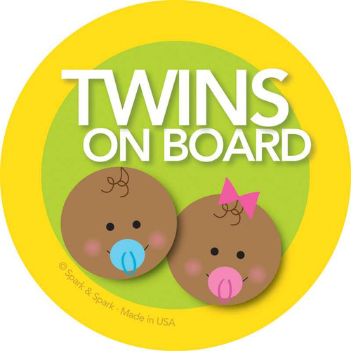 Cool Baby On Board Sticker with African American Boy & Girl