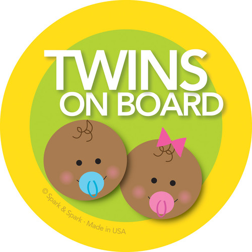 Cool Baby On Board Sticker with African American Boy & Girl