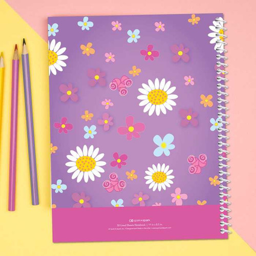 Field of Flowers Purple Kids Notebook