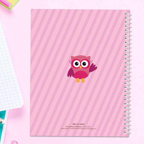 Pink Owl Be Yours Kids Notebook
