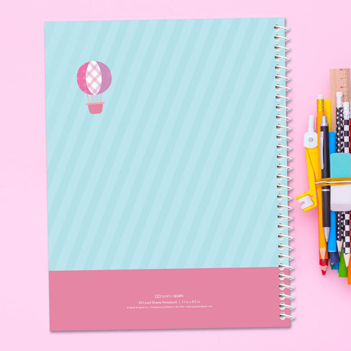 Pink Hot Air Balloon Kids Notebook
