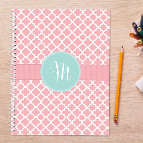 Pretty Pink Quatrefoil Kids Notebook