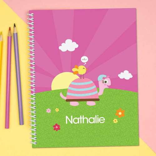 Turtle and Happy Bird Kids Notebook