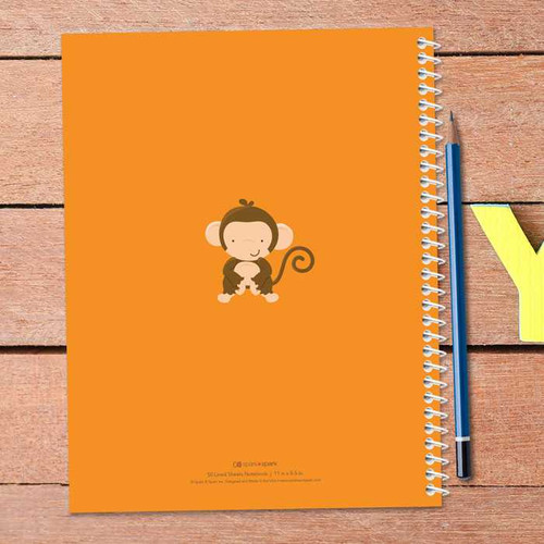 cute baby monkey personalized notebook for kids