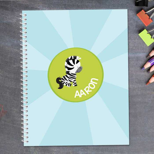 cute baby zebra personalized notebook for kids