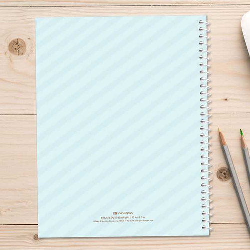 cute blue teddy bear personalized notebook for kids